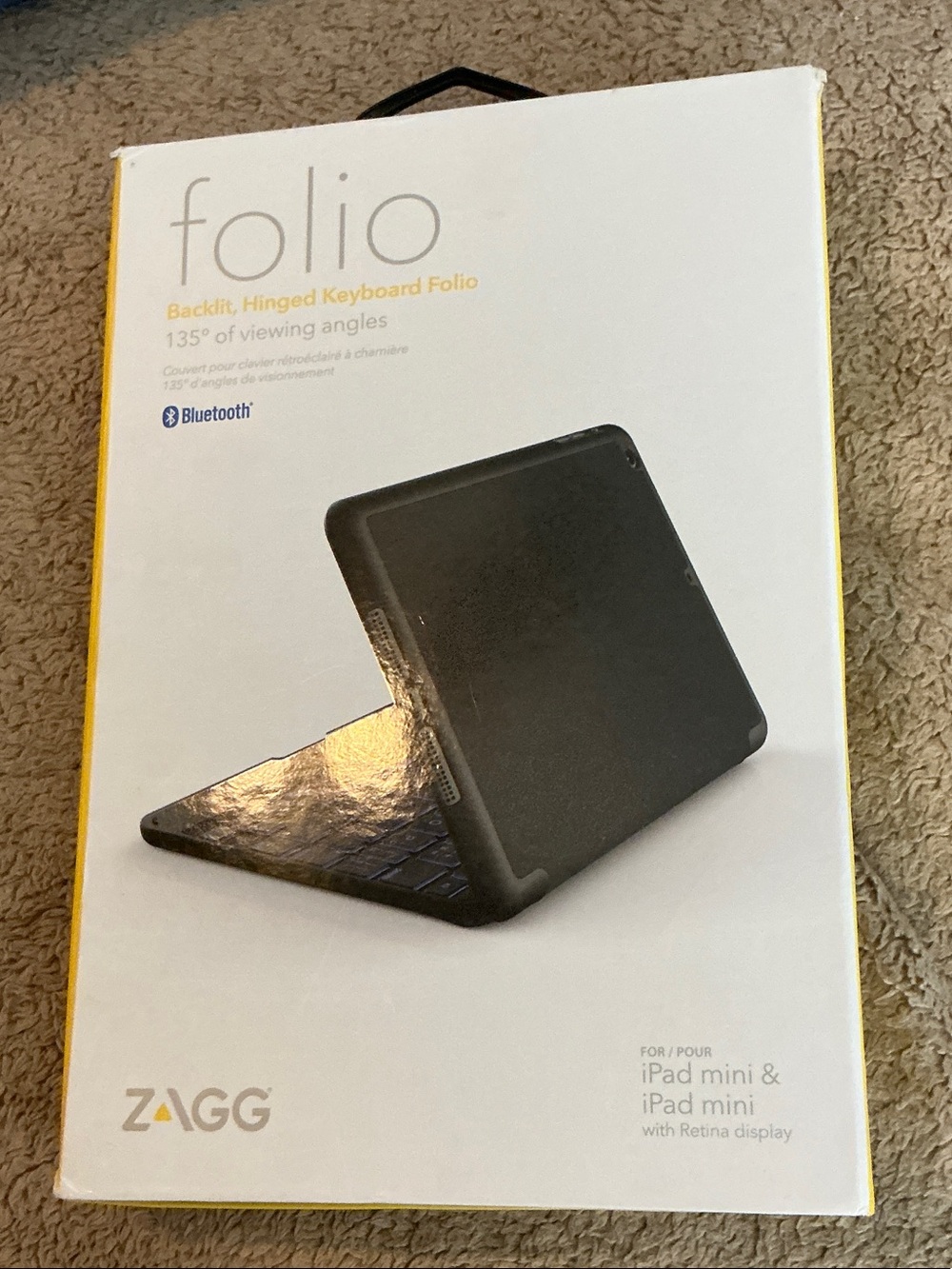 Folio Bluetooth Hinged Keyboard Case for iPad mini - Black